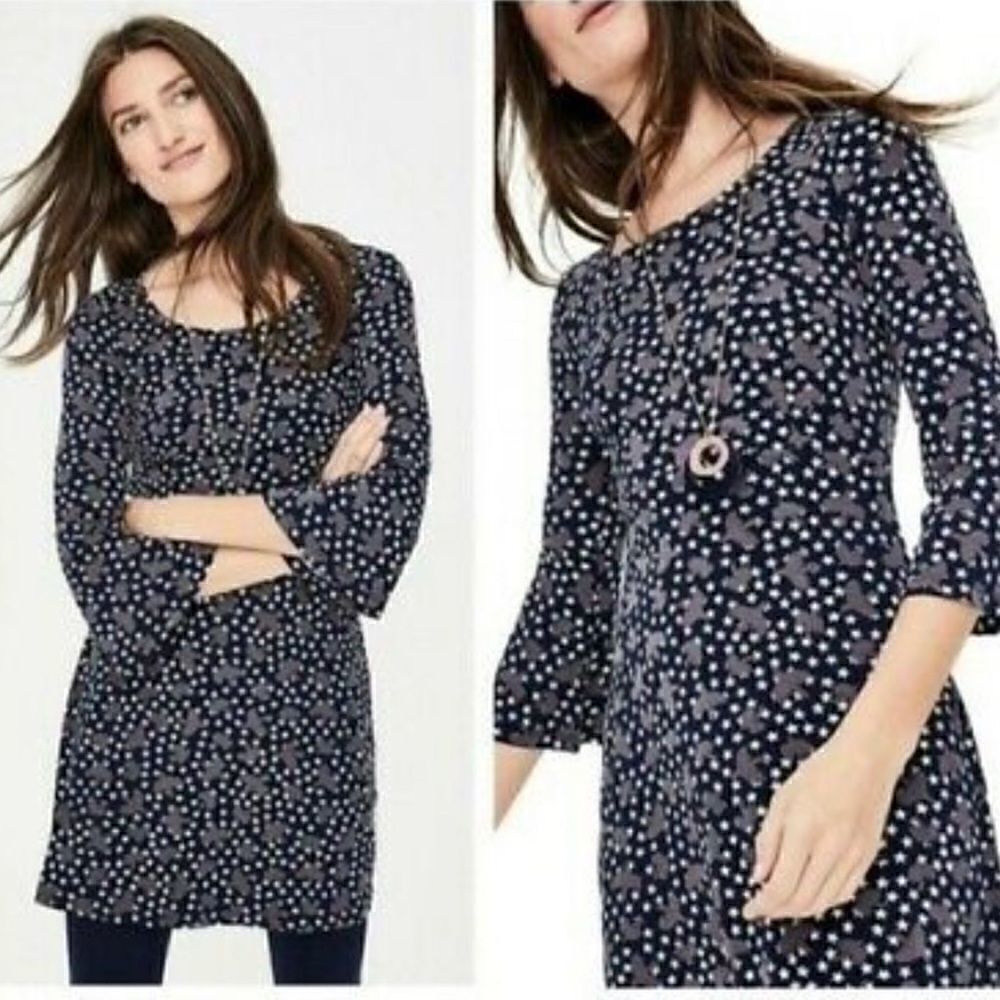 Boden Bird Bell Sleeve Shift  Dress Size 6